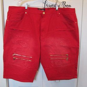 Men's Makobi Summer Style Red Jean Shorts Size 48